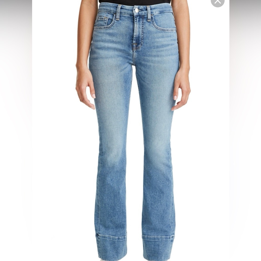 Jen7 by 7 for All Mankind High Hem Slim Bootcut Jeans in Vintage Cove, size 6